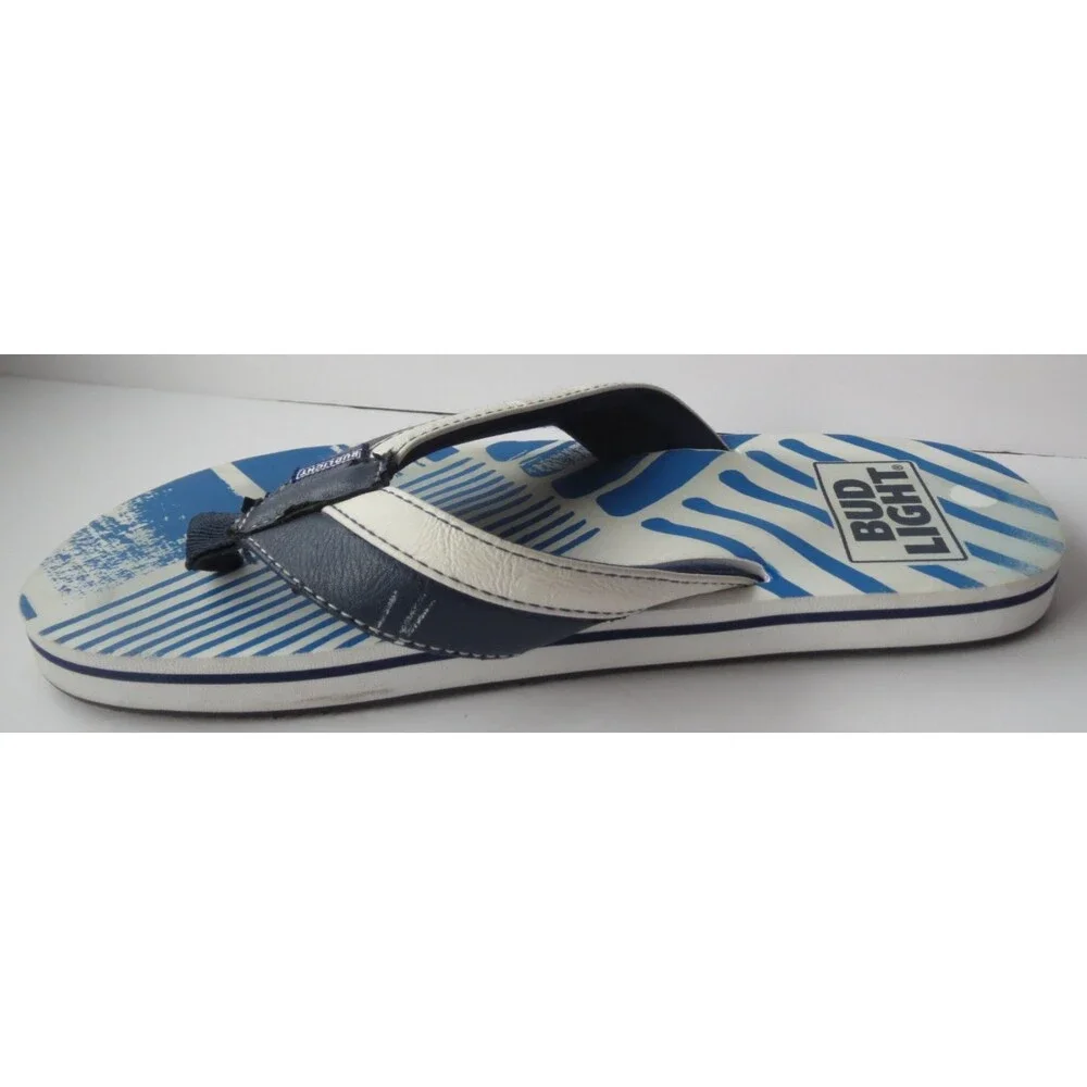 Mens Bud Light Flip Sandals Flop‎ Size 7 Bottle Opener in Sole